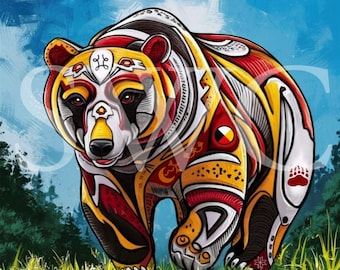 8x10 Spirit Bear Print by Indigenous Artist