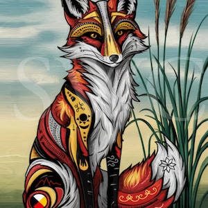 8x10 Spirit Fox Print by Indigenous Artist