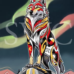 8x10 Spirit Wolf Print by Indigenous Artist