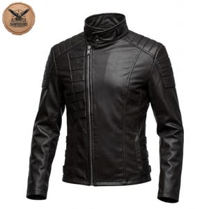 Men&#39;s Genuine Leather Biker Jacket | Handmade Sheepskin Moto Jacket | Custom Fit Leather Coat | Gift for Him