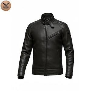 Blouson en cuir pour homme en peau de mouton véritable - Style motard | Blouson de moto fait main | Vêtements d'extérieur personnalisés en plusieurs couleurs