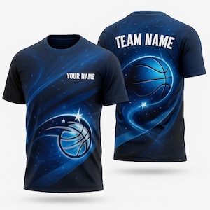 Custom Orlando Magic Basketball Fan 3D T Shirt Front Back Graphic Tee Sports Gift