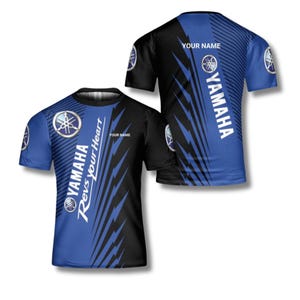 Blue Lightning Graphic Racing Jersey T-Shirt: Motorcycle Team Apparel