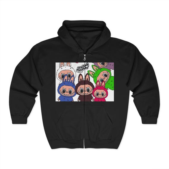 Whimsical Animal Hoodie: Cozy Cartoon Character Zip-up, Gift for
