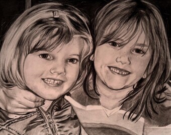 Custom Large Charcoal Portrait Drawing 16”x20” (examples provided)