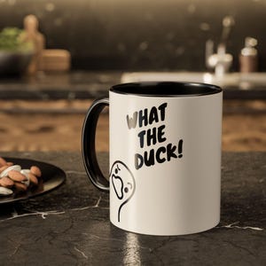 Funny Colorful Duck Mug | What the Duck | Gift for him, her & Friends, Office Decor, Birthday Present, Kitchen Accessory, Humor Ceramic Mug