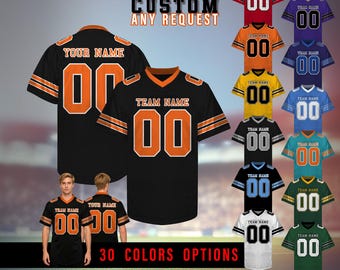 Custom Football Jersey Personalized Name Number Logo Football Shirts Sports Uniform Holiday Gifts for Men Women Kid Toddler Fan Loose Fit
