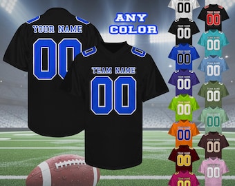 Camiseta de fútbol personalizada con nombre y número bordados, camisetas de fútbol de color liso, uniforme deportivo para hombres, mujeres, niños y bebés, regalos para fanáticos.