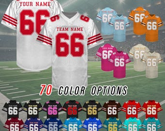 Custom Football Jersey Personalized Football Shirt Add Team Name Number Customized Football Uniform Gifts for Men Women Kids Toddler Fan