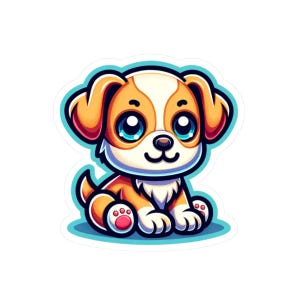 Adorable Puppy Sticker, Puppy Sticker, Dog Sticker, Cute Dog Stickers, Water Bottle Decals, Pet Lover Gifts, Animal Decor, Dog Lover Gift