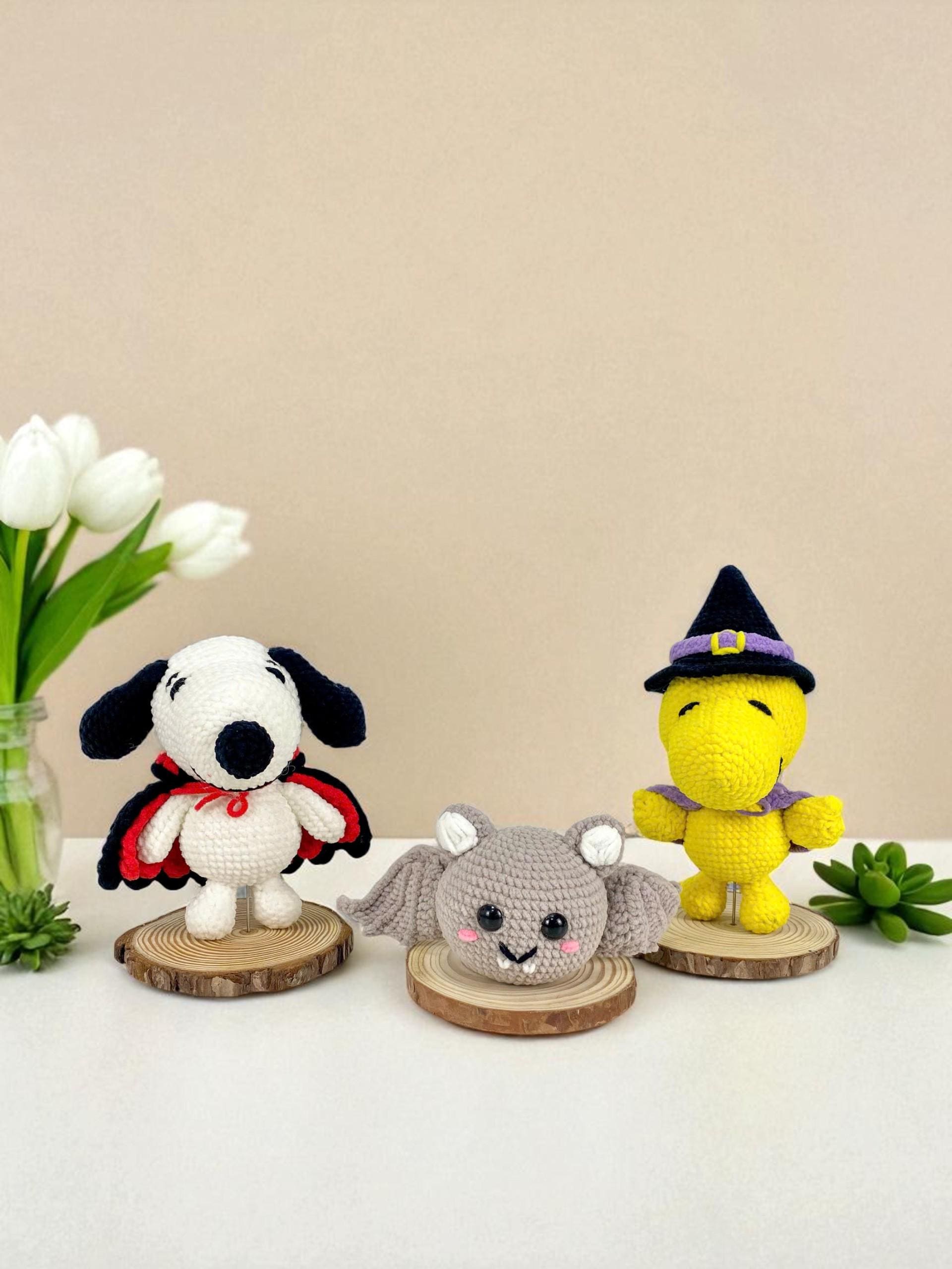 Halloween Crochet Pattern Bundle PDF, Amigurumi Snoopy Bat Witch Plush Toy Set, Cute Stuffed Animal Patterns, Digital Download File