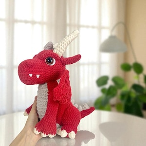 Fire Dragon Crochet Pattern PDF: Amigurumi Flame Dragon Tutorial (Digital Download)