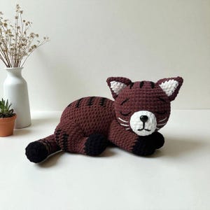 Sleeping Cat Crochet Pattern: Amigurumi Kitten Plush Toy (PDF Pattern)