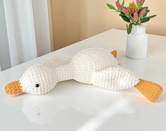Little Goose Crochet Pattern PDF, No-Sew Amigurumi Bird Tutorial, Stuffed Goose Toy Pattern, Multilingual Crochet PDF Guide