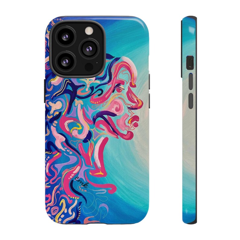 True Tide Phone Case, Artistic Phone Cover, Unique Gift for Art Lovers, Vibrant Design, Trendy Smartphone Accessory image 1