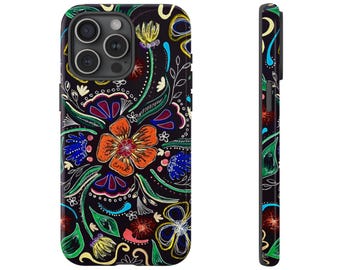 Flora Phone Case, Tough Phone Cover with Colorful Flower Design, Unique Gift for Her, Trendy Accessory, Protective Shell for Smartphones