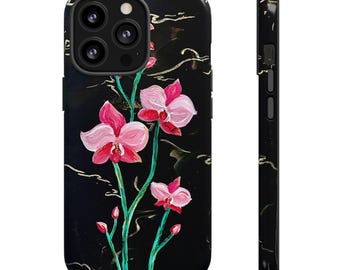 Orchid Noir Phone Case | Tough Cases, Phone Cover, Floral Design, Clear Case, Gift for Her, Phone Accessory