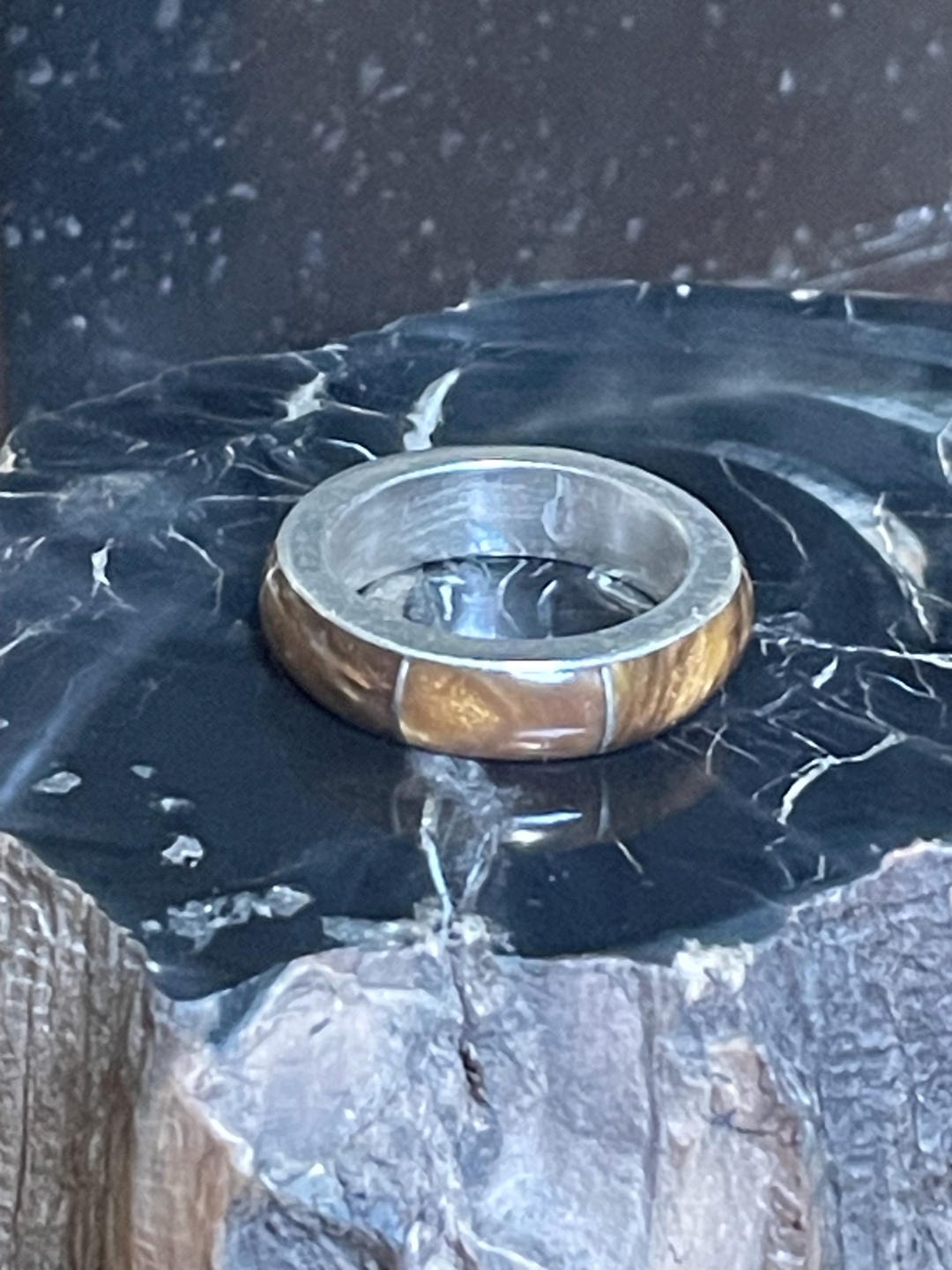Tiger's Eye Inlay Ring Size 10.5 main image 1