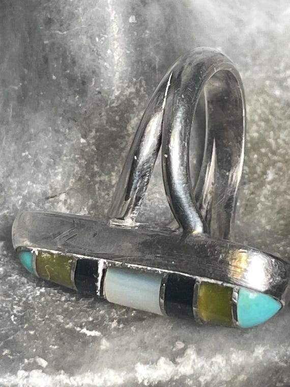 Native American Multi-Gemstone Inlay Sterling Sil… - image 10