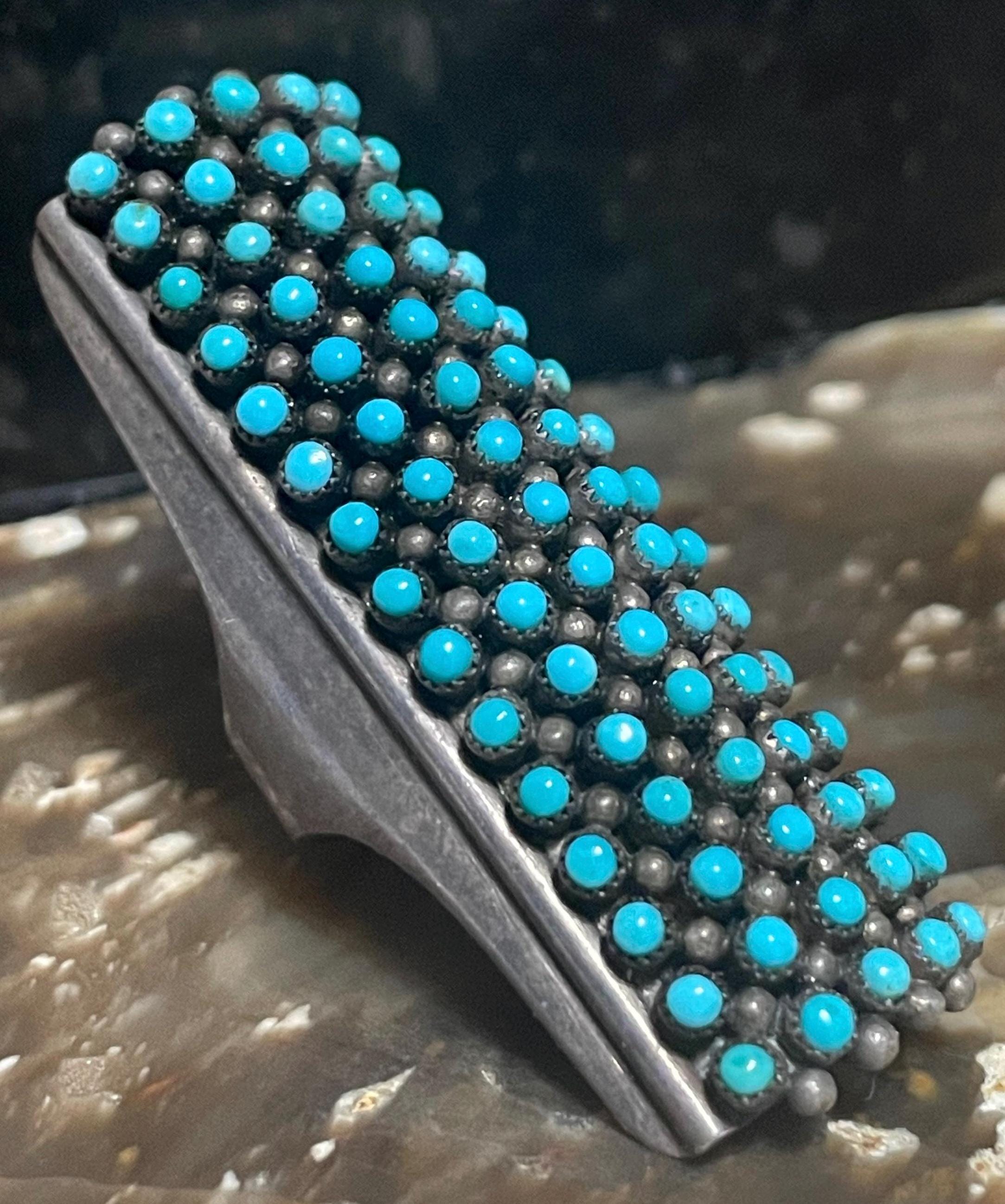 Vintage large Zuni sterling Silver and Turquoise Snake Belt Buckle. Effie Calavaza Zuni Sterling Silver Turquoise Red Coral  main image 3
