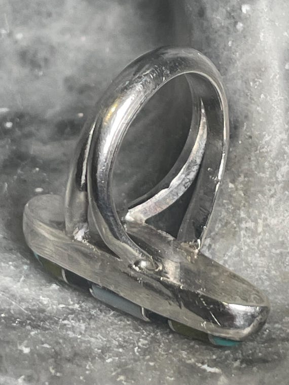 Native American Multi-Gemstone Inlay Sterling Sil… - image 7