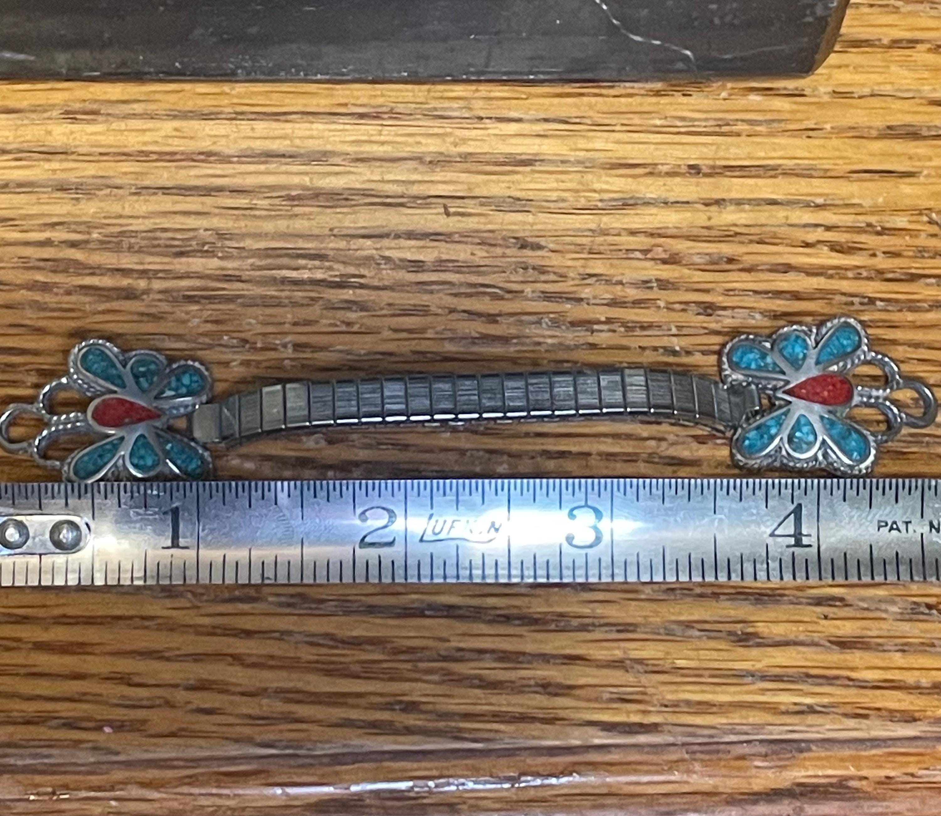Vintage turquoise coral butterfly ladies watch band Item #1031H- Women main image 3