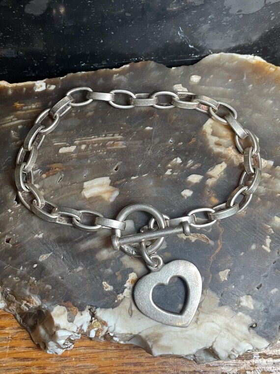 SILPADA 925 Sterling Silver Heart Cut Out Oval Link Rolo 7.5  display picture 1