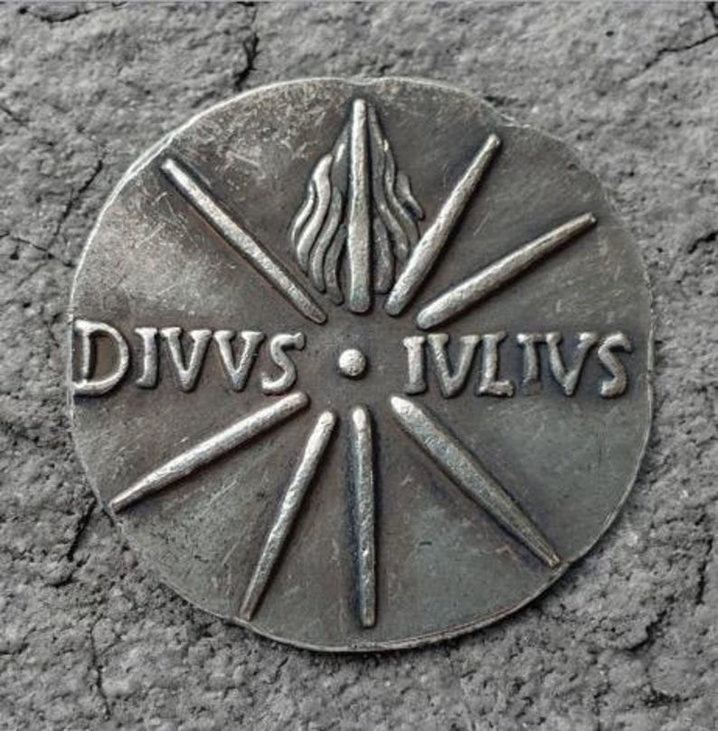 Ivlivs Inscription Ancient Roman Denarius With Augstus Portrait 27 Ad- Roman Coin Silver ...