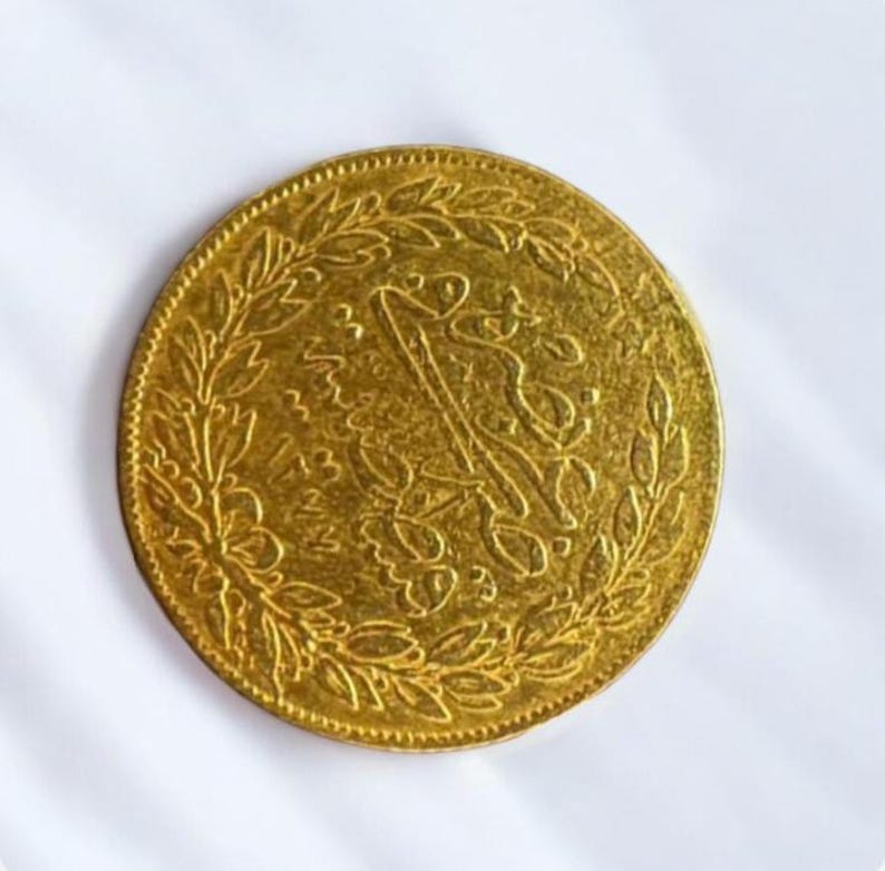 Ottoman 1277 100 Kurush Gold Plated Coin, Arabic Collectible Historical ...
