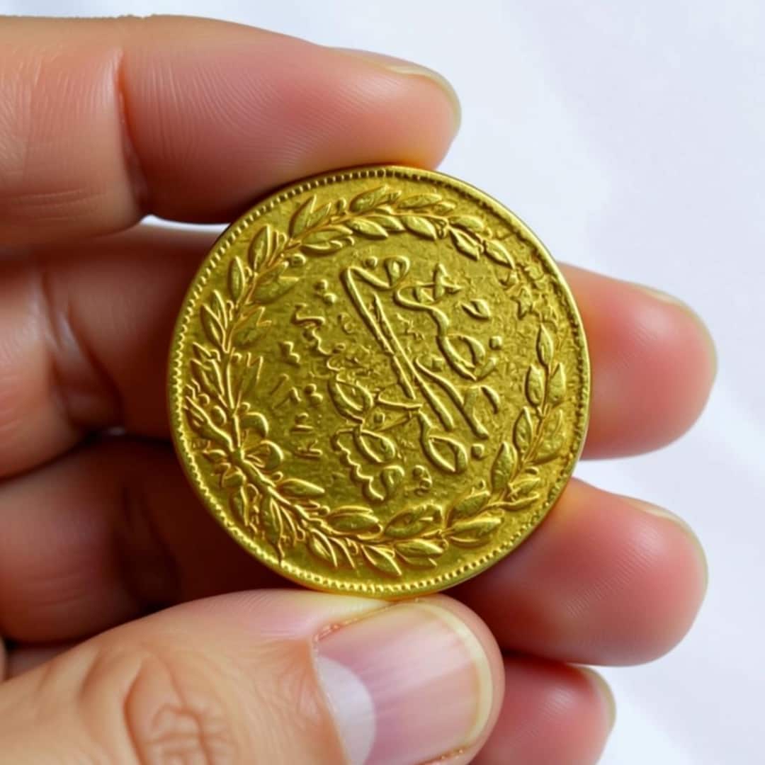 Ottoman 1277 100 Kurush Gold Plated Coin, Arabic Collectible Historical ...