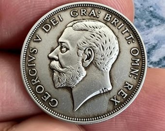 George V 1927-1933 kroonmunt - Brits verzilverde herslag - verzamelcadeau