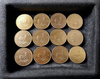12 Stück Mix Krugerrande *1969-1984* Münze, vergoldete Restprägung