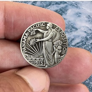 1915-S Panama-Pacific Exposition Commemorative Half Dollar – Silver Plated collectible historical coin for collectors gifts