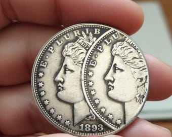 1893 S Morgan Silver Dollar Two Face Error A Very Rare & Sought