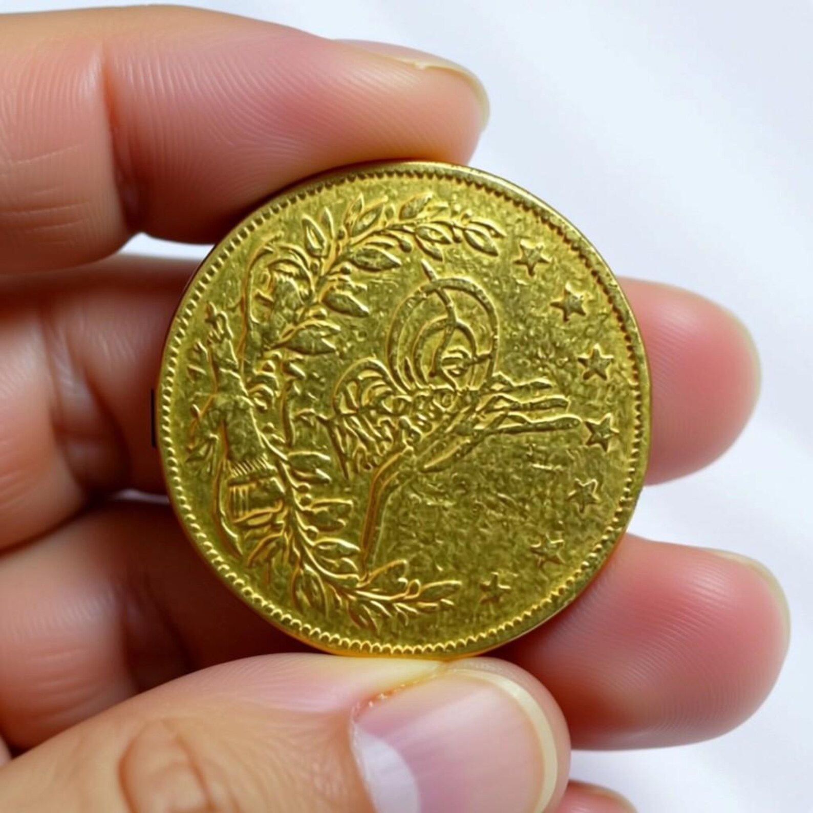 Ottoman 1277 100 Kurush Gold Plated Coin, Arabic Collectible Historical ...