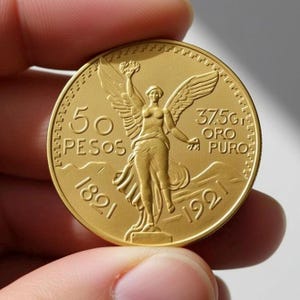 メキシコ 20ペソ、1866年 - マクシミリアン1世皇帝の金メッキ記念硬貨