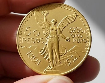 メキシコ独立100周年記念 1821-1921 50ペソ 金メッキコイン レプリカ