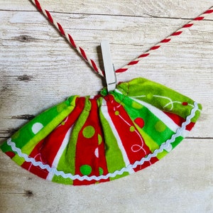 Christmas Elf twirl skirt, doll skirt, RTS