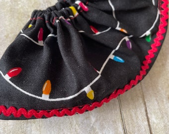 Christmas Elf twirl skirt, doll skirt, ready to ship. Christmas lights.