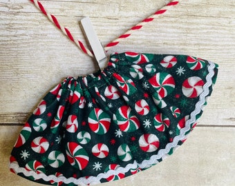 Christmas Elf twirl skirt, peppermint, ready to ship