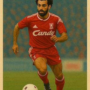 Mo Salah Retro Digital Print