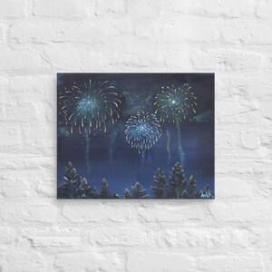 Fireworks Trio - Canvas Wall Art Print