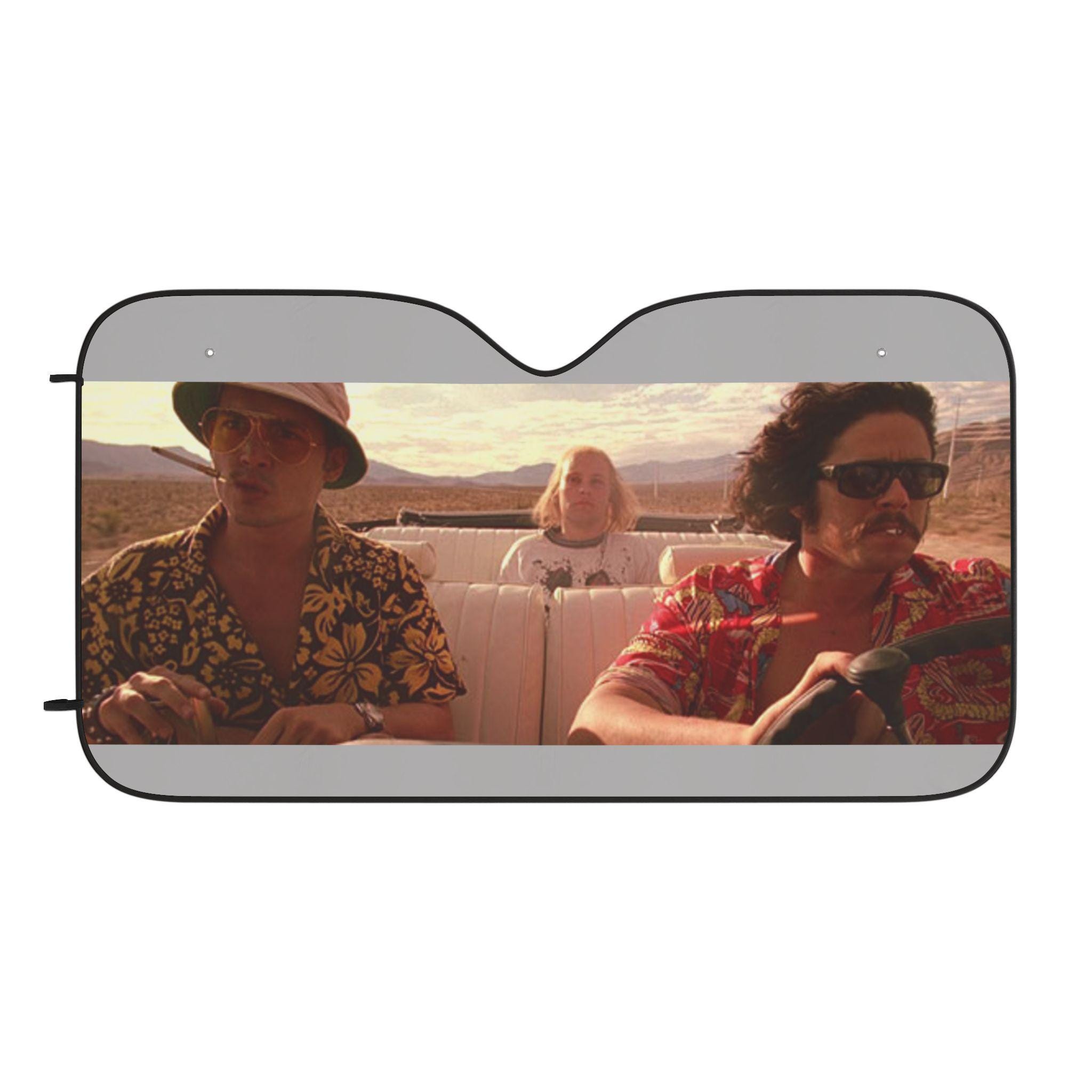 Desert Road Trip Car Sunshade| Retro Trippy FilmInspired Windshield Visor  Funny 90s Movie Parody Auto Gift