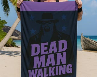 Bold Dead Man Walking Beach Towel, Stylish Towel for Pool Days, Summer Beach Accessory, Unique Gift for Him, Fun Summer Vibes