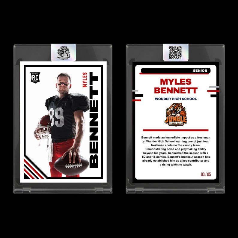 Custom Sports Trading Card in Acrylic Case, Serial Numbered Player Keepsake, Personalized Senior Night Gift, Made to Order image 6