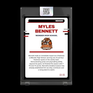 Custom Sports Trading Card in Acrylic Case, Serial Numbered Player Keepsake, Personalized Senior Night Gift, Made to Order image 5