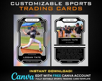 Baseball & Softball Trading Card Canva Template, Editable Slow Pitch Fast Pitch Design, Personalized Team Gift, Digital Download