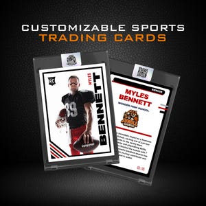 Custom Sports Trading Card in Acrylic Case, Serial Numbered Player Keepsake, Personalized Senior Night Gift, Made to Order image 3