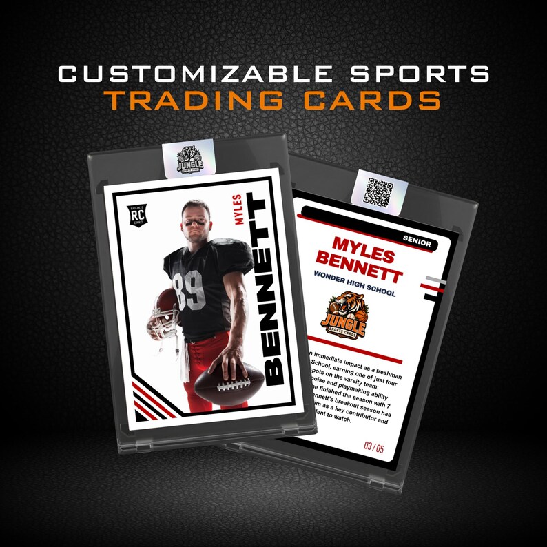 Custom Sports Trading Card in Acrylic Case, Serial Numbered Player Keepsake, Personalized Senior Night Gift, Made to Order image 3