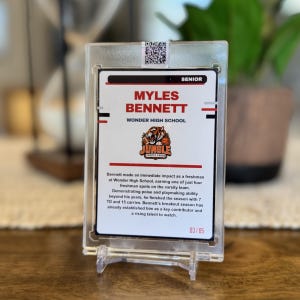 Custom Sports Trading Card in Acrylic Case, Serial Numbered Player Keepsake, Personalized Senior Night Gift, Made to Order image 2